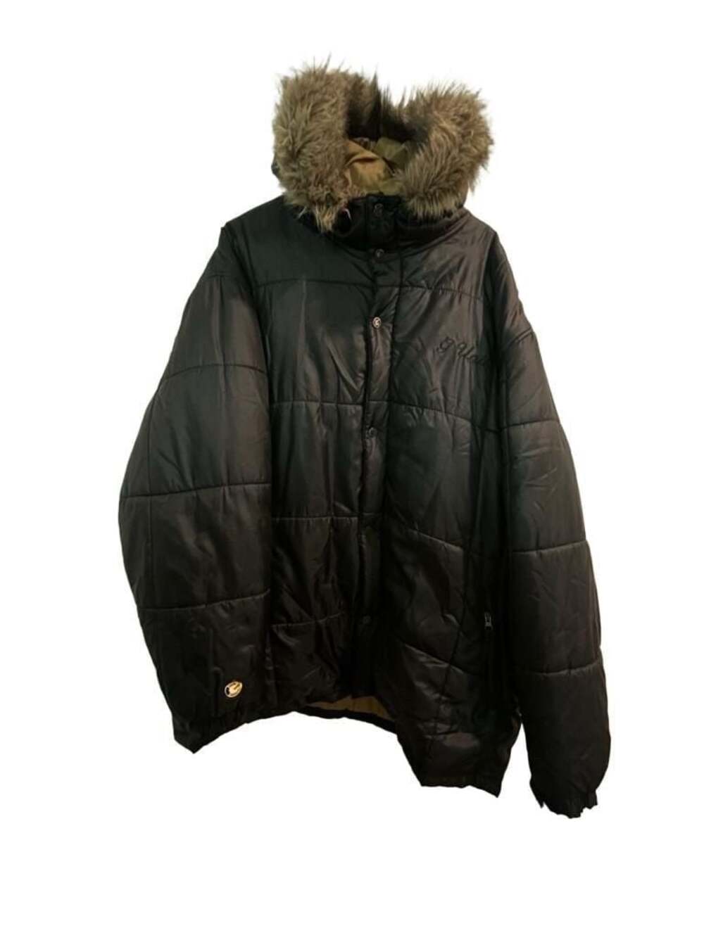 G-Unit Vintage 50 Cent Men's Fur Hooded Puffer Black Jacket